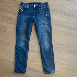 Mother The Looker Petite Jeans in Dark Graffiti